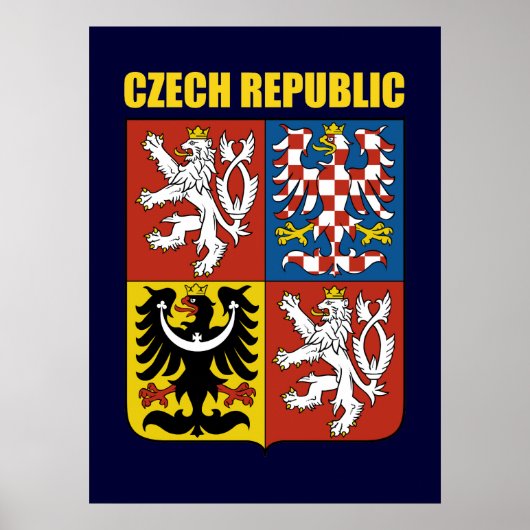 Tschechische Republik - Wappen Poster (Vorne)