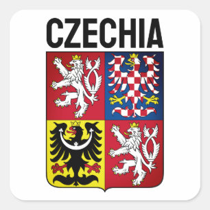 Tschechische Republik Wappen Quadratischer Aufkleber