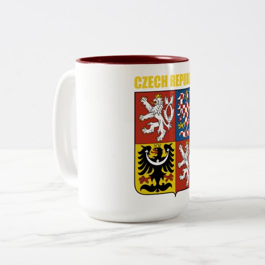 Tschechische Republik - Wappen Zweifarbige Tasse (Vorderseite Links)