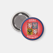 Tschechische Republik - Wappenschildkröte Magnet (Vorderseite/Rückseite)