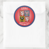 Tschechische Republik - Wappenschildkröte Runder Aufkleber (Tasche)