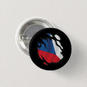 Tschechische Republik Zerrissene Flagge Button (Vorne & Hinten)