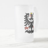 Tschechische schlesische Adler-Tasse Mattglas Bierglas (VorderseiteRechts)