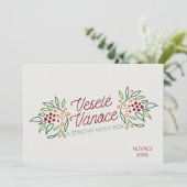 Tschechische Sprache Frohe Weihnachten und ein gut (Stehend Vorderseite)