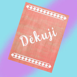 Tschechische Sprache Vielen Dank Postkarte