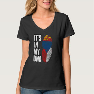 Tschechische und mongolische DNA-Erbeflagge T-Shirt