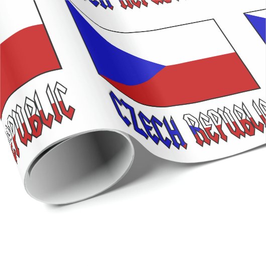Tschechische und tschechische Flagge Geschenkpapier (Rolleneckpunkt)