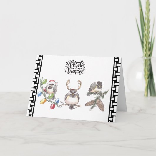 Tschechische Weihnachtskarte Feiertagskarte (Vorderseite)