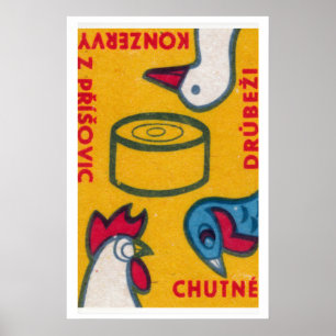 Tschechischer Geflügel-Streichholzschachtel-Kunstp Poster