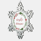 Tschechischer Heiligabend, Veselé vánoce Schneeflocken Zinn-Ornament (Rechts)