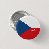tschechischer Knopf, patriotische tschechische Fla Button (Vorne & Hinten)