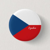 tschechischer Knopf, patriotische tschechische Fla Button (Vorderseite)