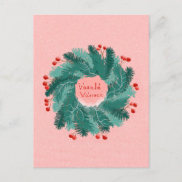 Tschechischer Weihnachtskranz Postkarte