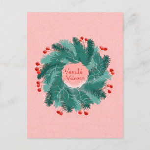 Tschechischer Weihnachtskranz Postkarte