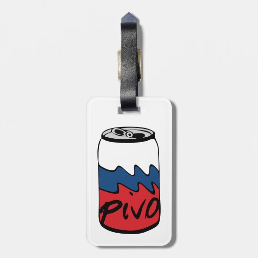 Tschechisches Bier (Pivo) Gepäckanhänger (Rückseite vertikal)