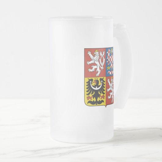 tschechisches Emblem Mattglas Bierglas (VorderseiteRechts)
