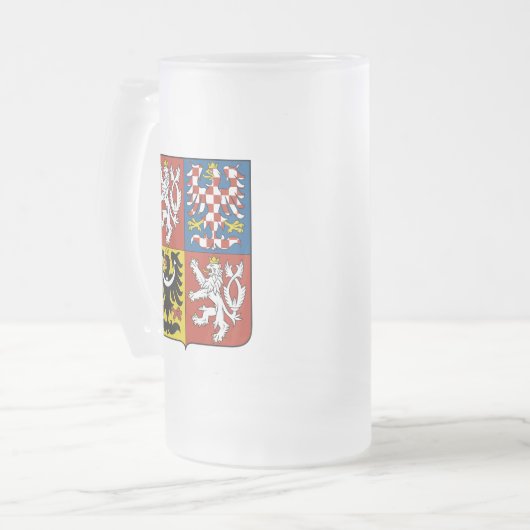 tschechisches Emblem Mattglas Bierglas (Vorderseite Links)