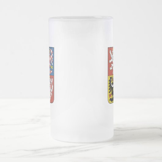 tschechisches Emblem Mattglas Bierglas (Mittel)