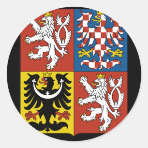 tschechisches Emblem Runder Aufkleber
