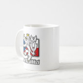 Tschechisches Löwe-Wappen Flagge Kaffeetasse (Vorderseite Links)