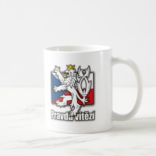 Tschechisches Löwe-Wappen Flagge Kaffeetasse (Rechts)