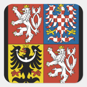 tschechisches Symbol Quadratischer Aufkleber