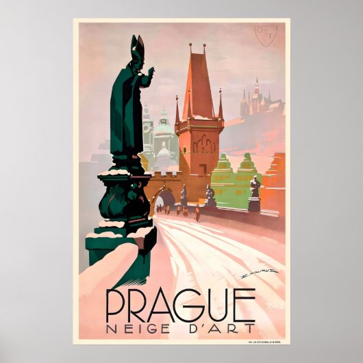 Tschechisches Vintage-Reiseposter Prag Poster (Vorne)