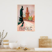 Tschechisches Vintage-Reiseposter Prag Poster (Küche)