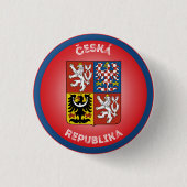 Tschechisches Wappen Kreisform Button (Vorderseite)