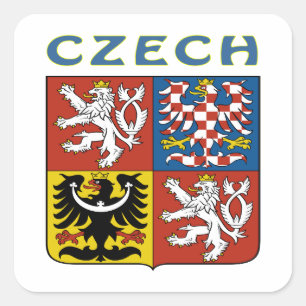 TSCHECHISCHES Wappen Quadratischer Aufkleber