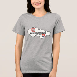Tschechoslowakei 1918-1992 Vintage-Karte abgenutzt Tri-Blend Shirt