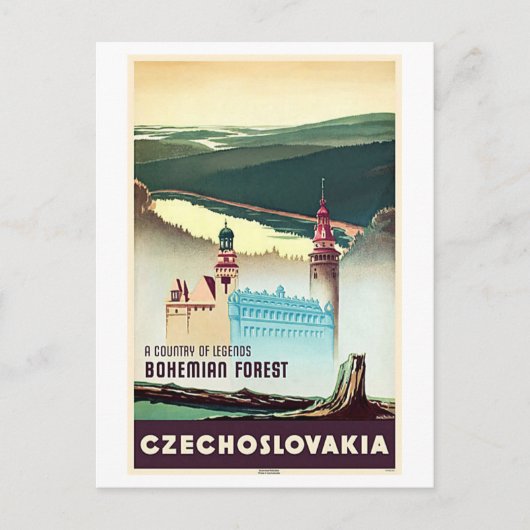 Tschechoslowakei Bohemischer Wald Print Postkarte (Vorderseite)