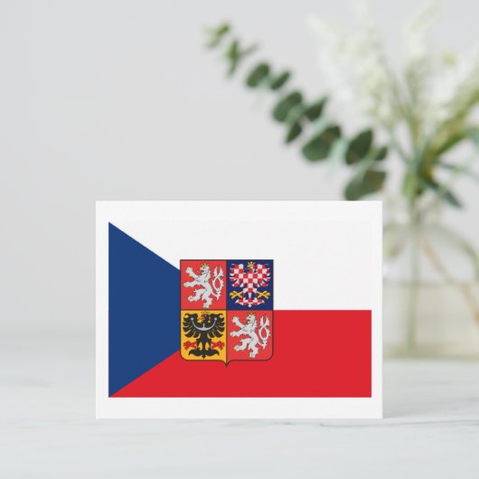 Tschechoslowakei - Flaggen COA Postkarte (Stehend Vorderseite)
