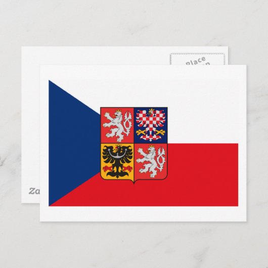 Tschechoslowakei - Flaggen COA Postkarte (Vorne/Hinten)