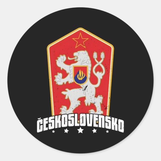 Tschechoslowakei Tschechische Slowakische Republik Runder Aufkleber (Vorderseite)