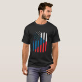 Tschechoslowakei und Amerikas Flagge Tschechisch-A T-Shirt (Vorne ganz)