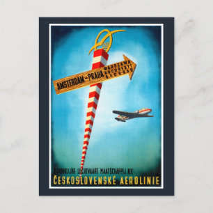 Tschechoslowakei Vintage-Reiseposter restauriert Postkarte