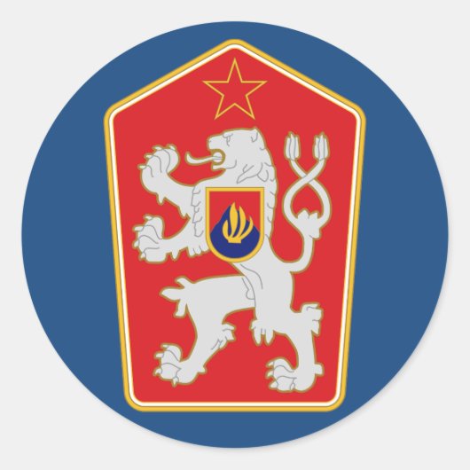 Tschechoslowakei - Wappen-Aufkleber (1960-1990). Runder Aufkleber (Vorderseite)