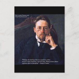 Tschechow "Liebe Normaler Zustand" Zitat Geschenke Postkarte