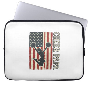 Tscheer Papa USA Flag Vintage Cheer Design_1 Laptopschutzhülle