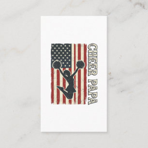 Tscheer Papa USA Flag Vintage Cheer Design_1 Visitenkarte