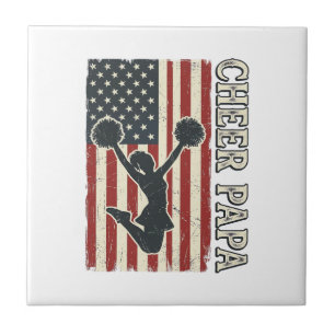 Tscheer Papa USA Flagge Vintage Cheer Design_1 Fliese