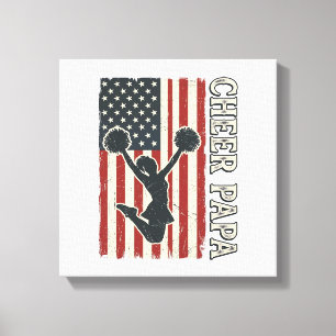 Tscheer Papa USA Flagge Vintage Cheer Design_1 Leinwanddruck
