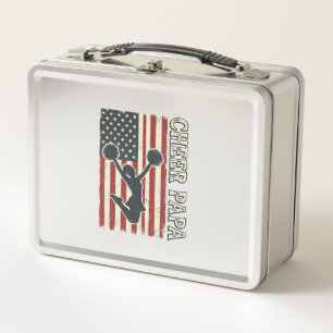 Tscheer Papa USA Flagge Vintage Cheer Design_1 Metall Brotdose