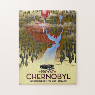 Tschernobyl, Pripyat, ukrainischer Reiseausdruck Puzzle