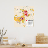 Tschernobyl-Strahlenkarte aus dem CIA-Handbuch Poster (Küche)