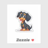 Tscherubische Kawaii-Dackel, Joyful Ears und Tongu Aufkleber (Blatt)