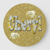 Tscherylname mit französischer Blume,   Große Wanduhr (Vorderseite)