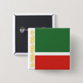 Tschetschenien-Flagge Button (Vorne & Hinten)