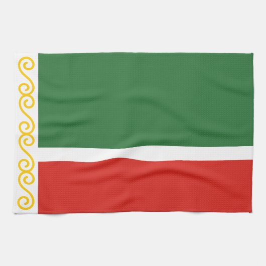 Tschetschenien-Flagge Geschirrtuch (Horizontal)